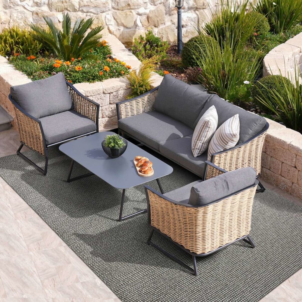 The Deco Factory Hochwertiger Teppich im Tweed-Effekt, 180x280, grau style classic chic - Pvc - Polyvinlychlorid
