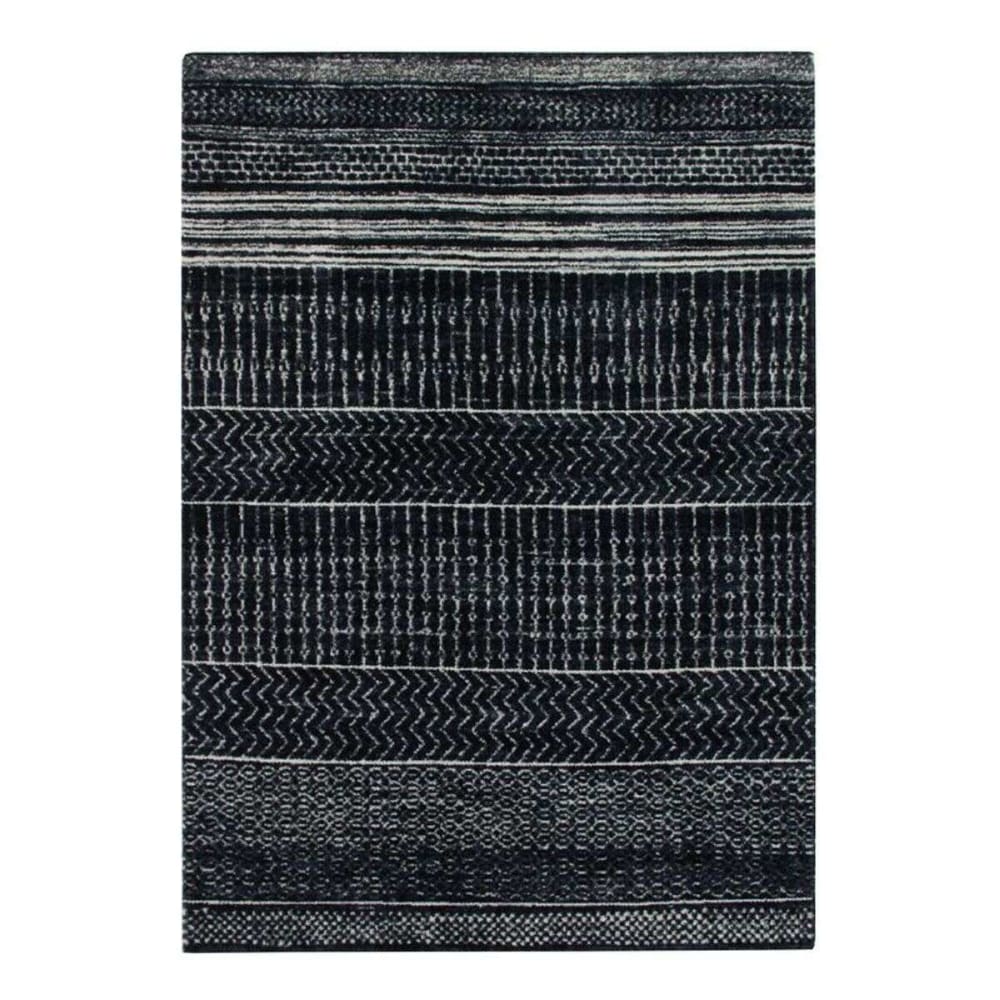Tapis intérieur-extérieur vintage bleu noir 160x230 - Maisons Du