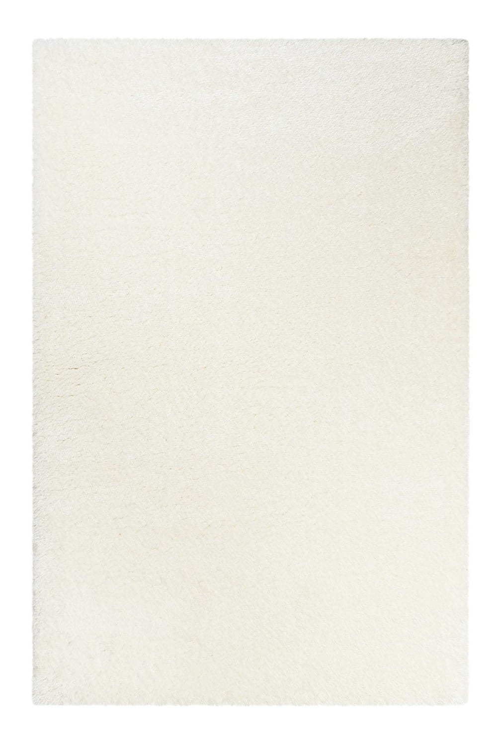 Tapis uni très doux à mèches très hautes et denses blanc cassé 200x133