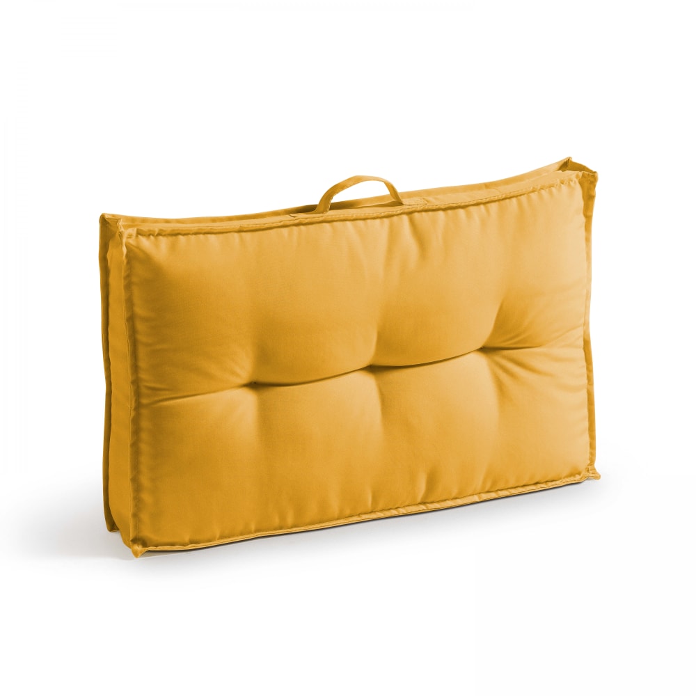 Coussin d'extérieur matelassé jaune 60x40