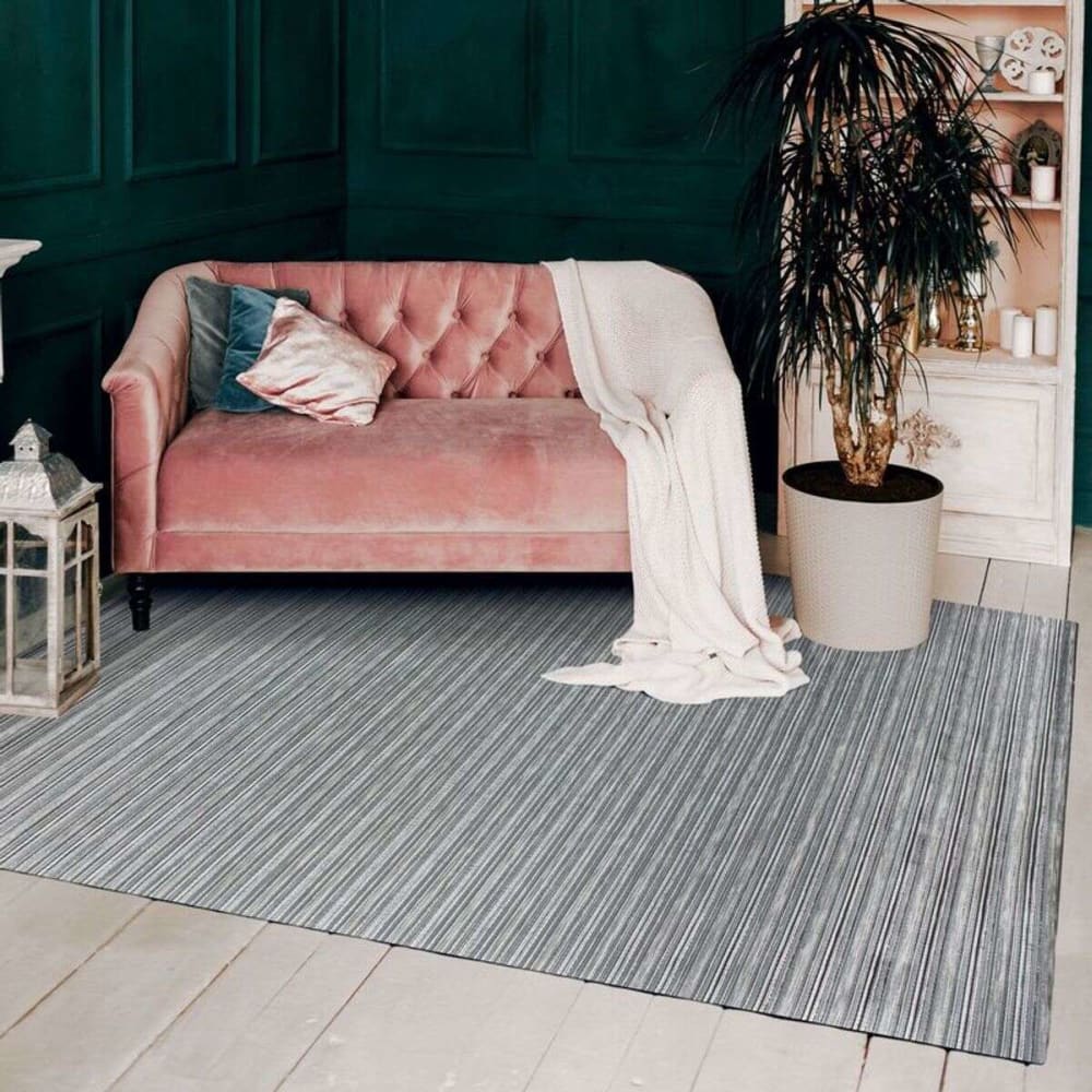 Alfombra de pvc brillante de interior/exterior plata 180x280