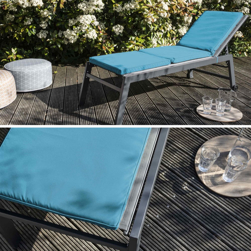 Cojín de baño de sol de poliéster azul - Maisons du Monde
