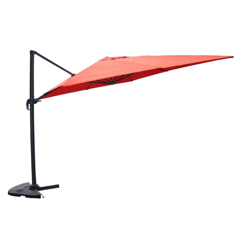 Parasol terracotta déporté rectangle 3 x 4 m rotatif à 360