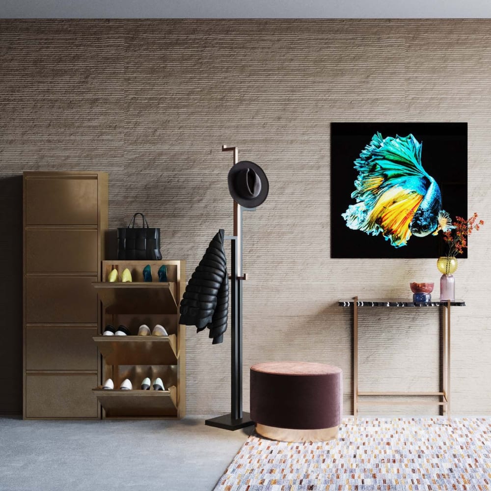 Casier à chaussures 3 tiroirs en acier bronze