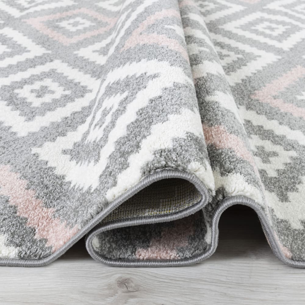 Tapis salon géométrique rose - 120x160 — vue 3