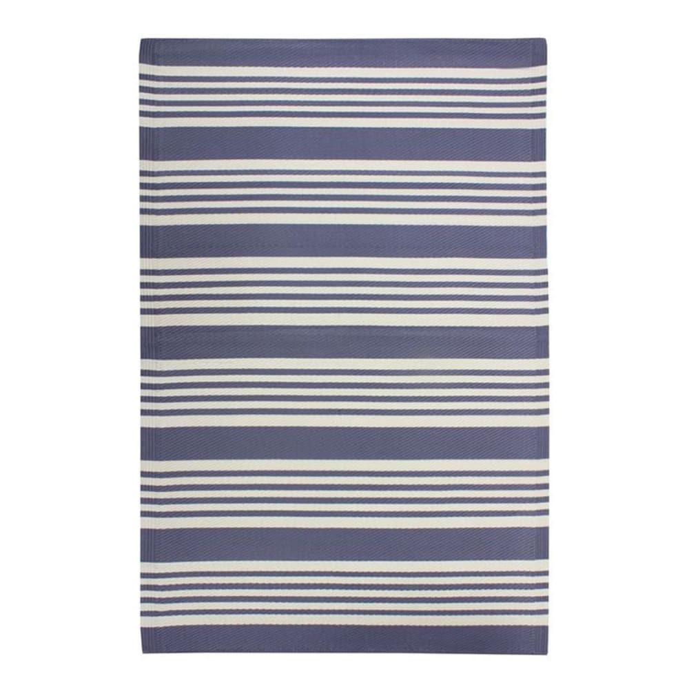 Tapis d'extérieur à rayures bleu 120x180