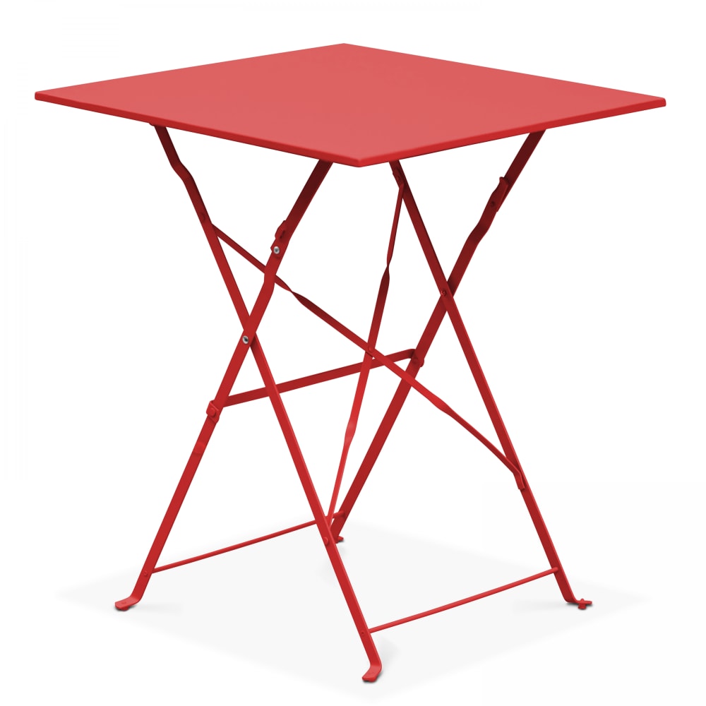 Table de jardin pliante bistrot rouge