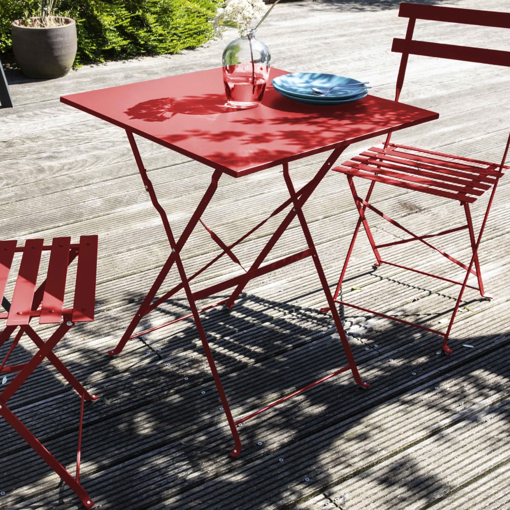 Table de jardin pliante bistrot rouge - Maisons du Monde
