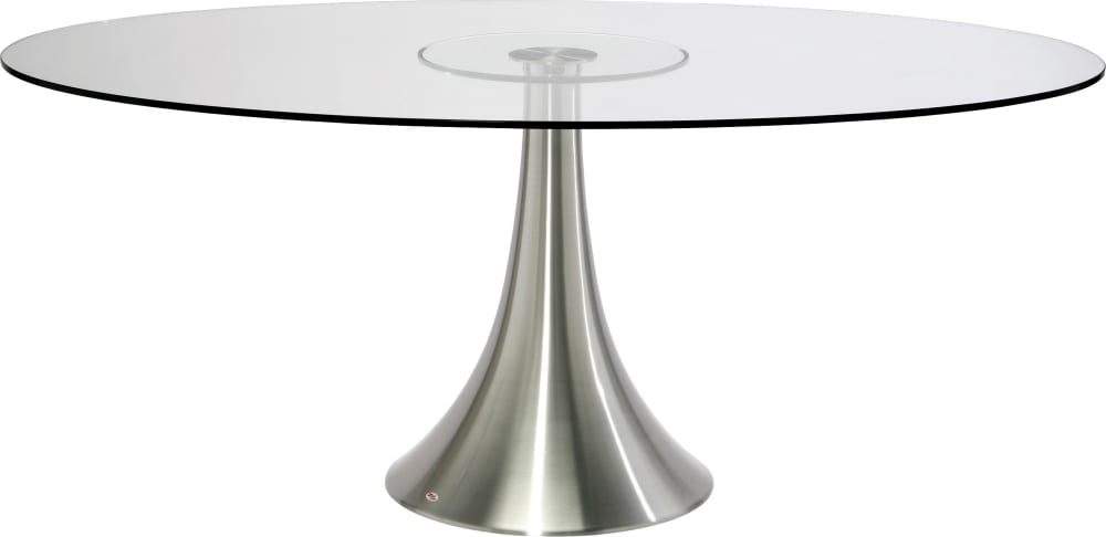 Table à manger 8 personnes en verre et aluminium chromé