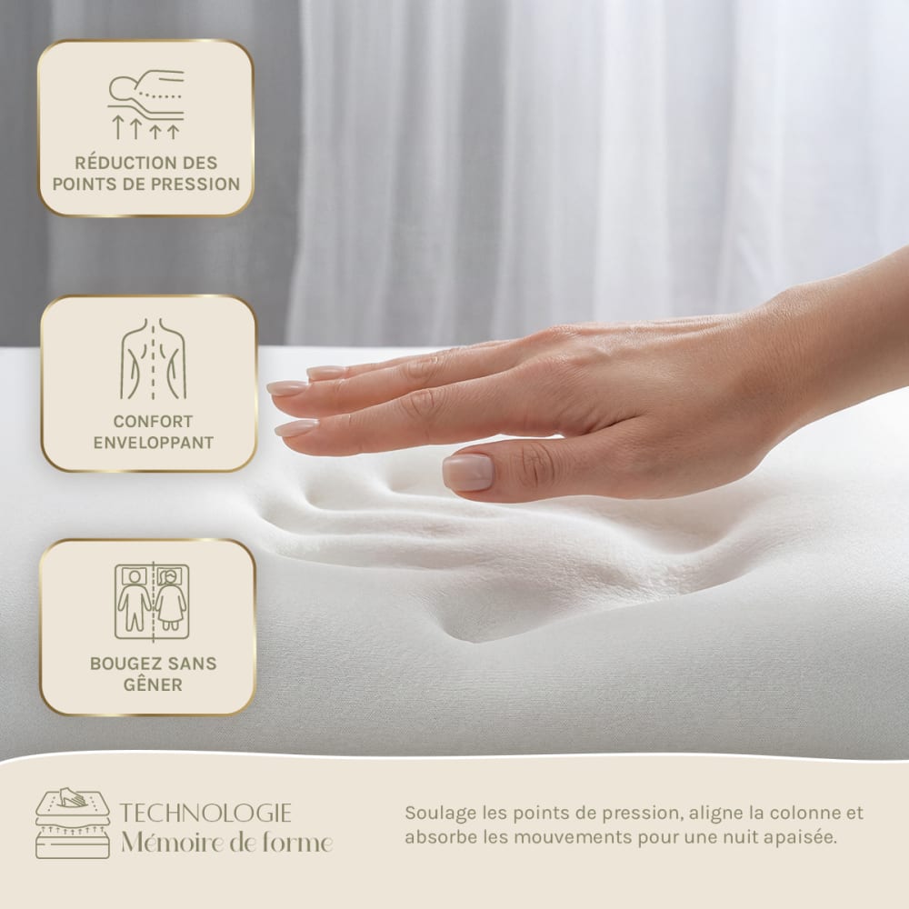 Matelas mémoire de forme altesse - 27 cm d'épaisseur - accueil équilib