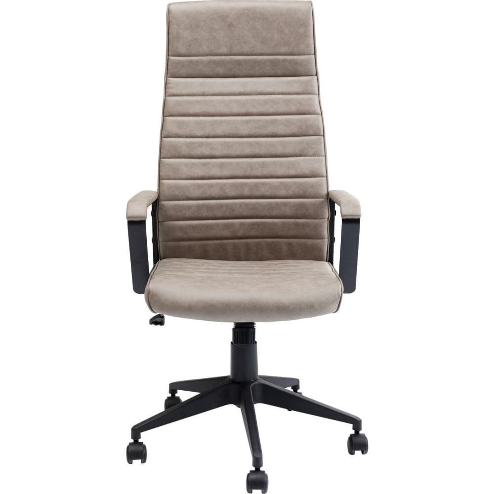 Chaise de bureau pivotante réglable à roulettes taupe haute