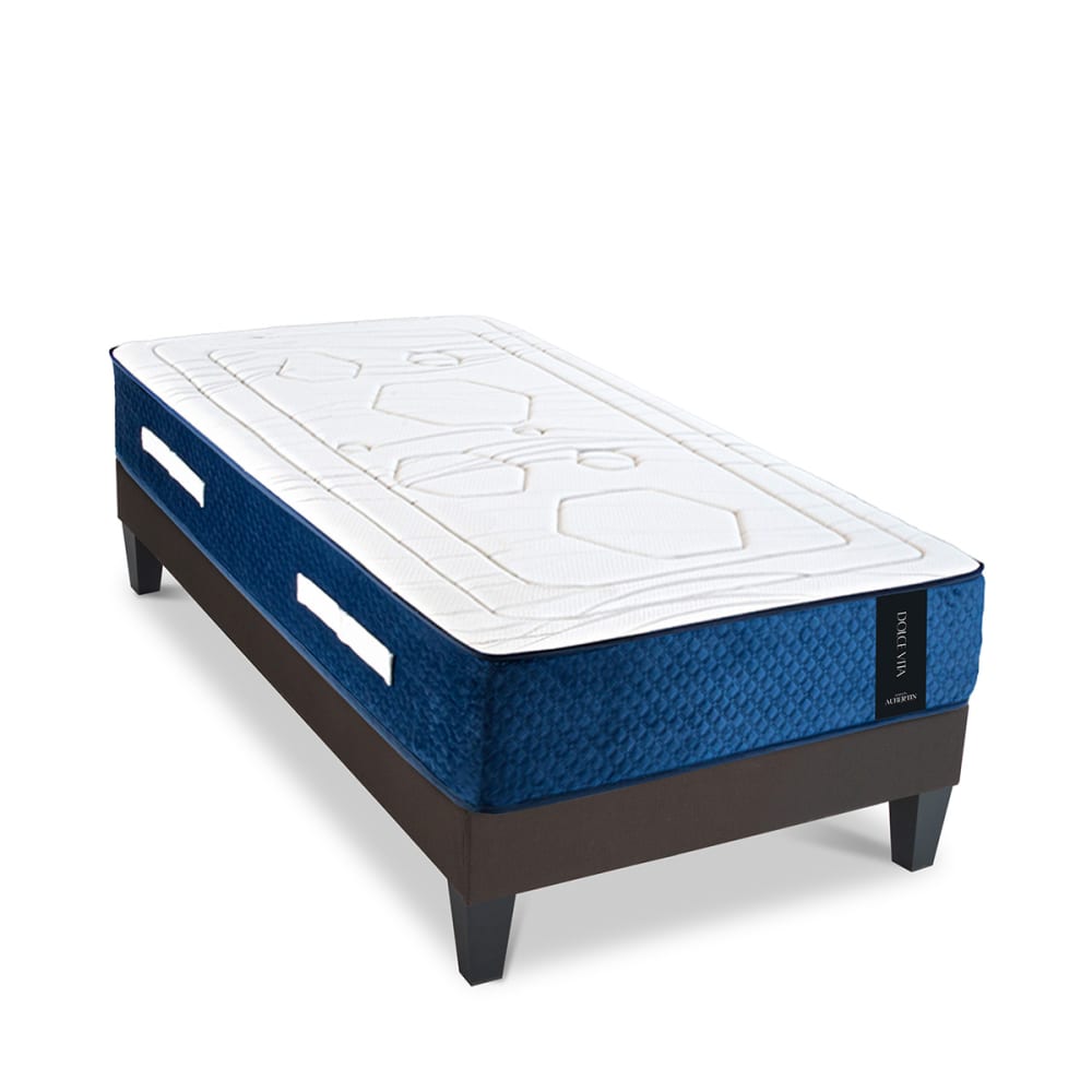 Ensemble matelas ressorts mémoire h28 sommier 90x200