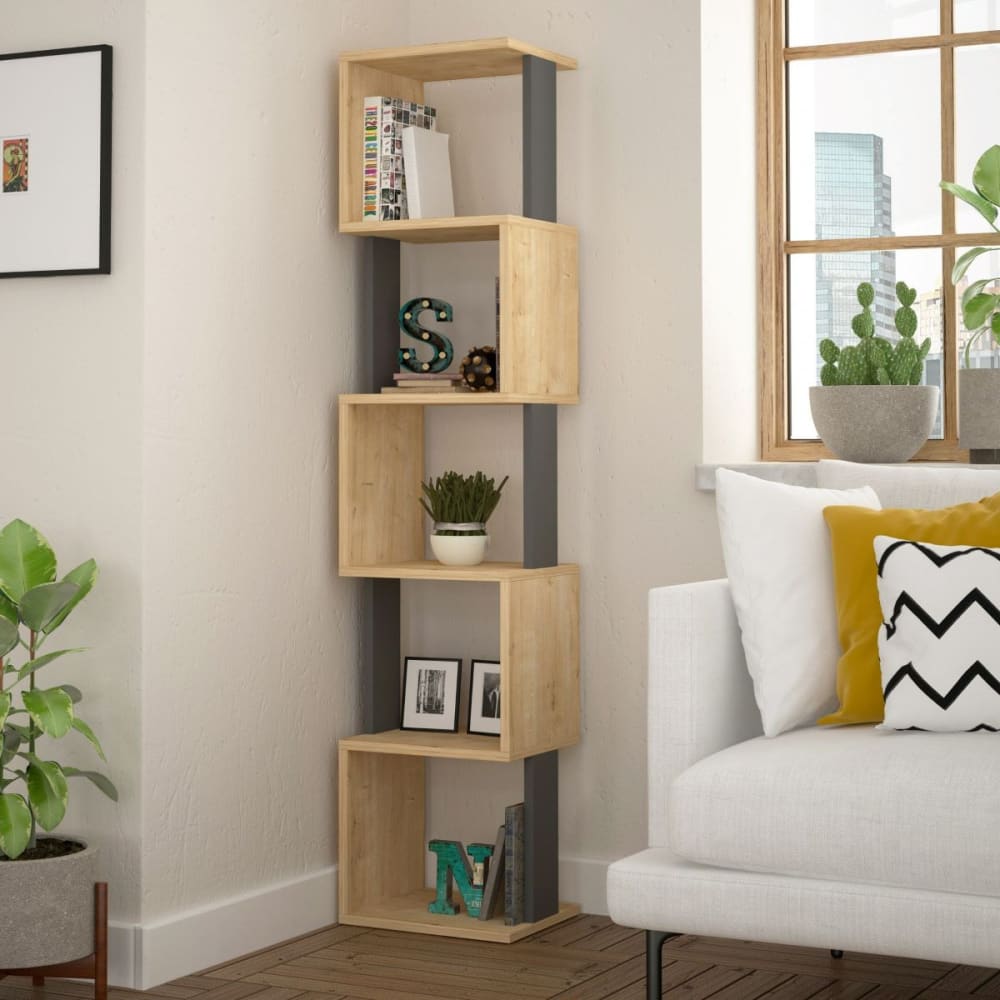 Eckregal mit 5 Regale L35 cm - Eichenoptik - Maisons Du Monde