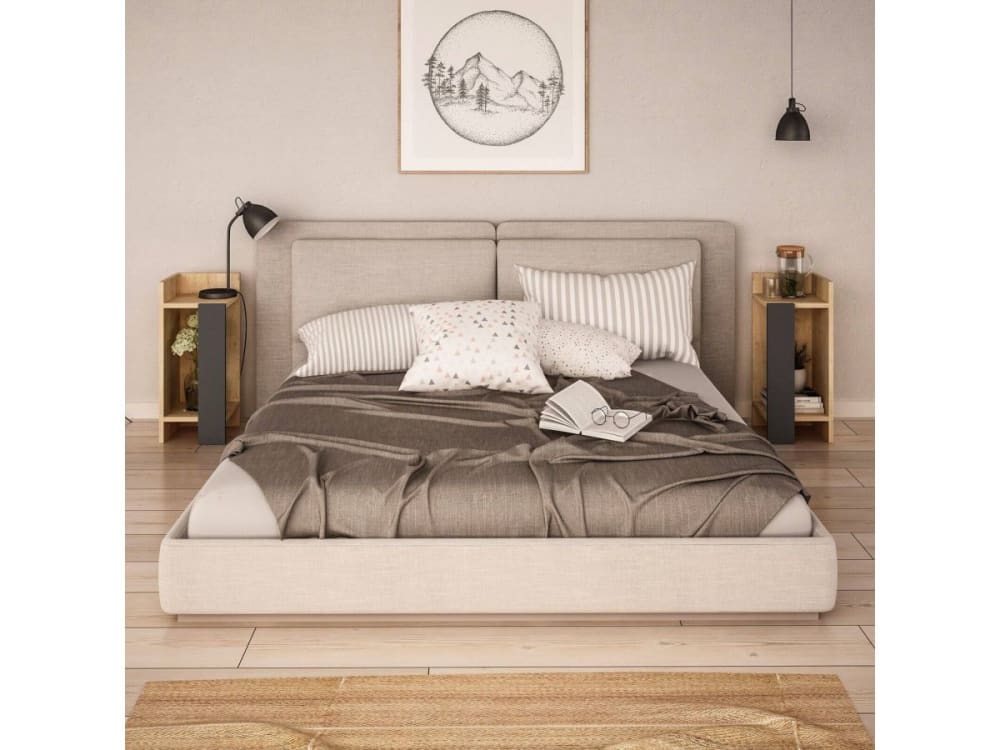 VANITA Table de chevet chêne anthracite - Maisons du Monde