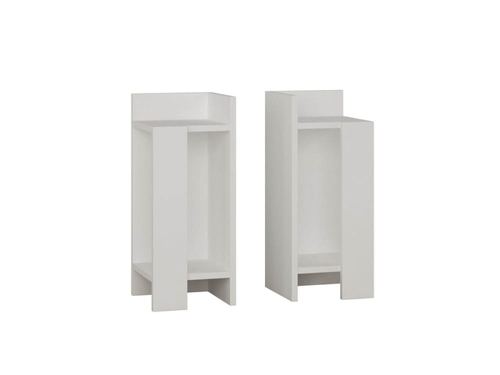 Bobochic VANITA Table de chevet blanc style contemporain - Panneau De Particules