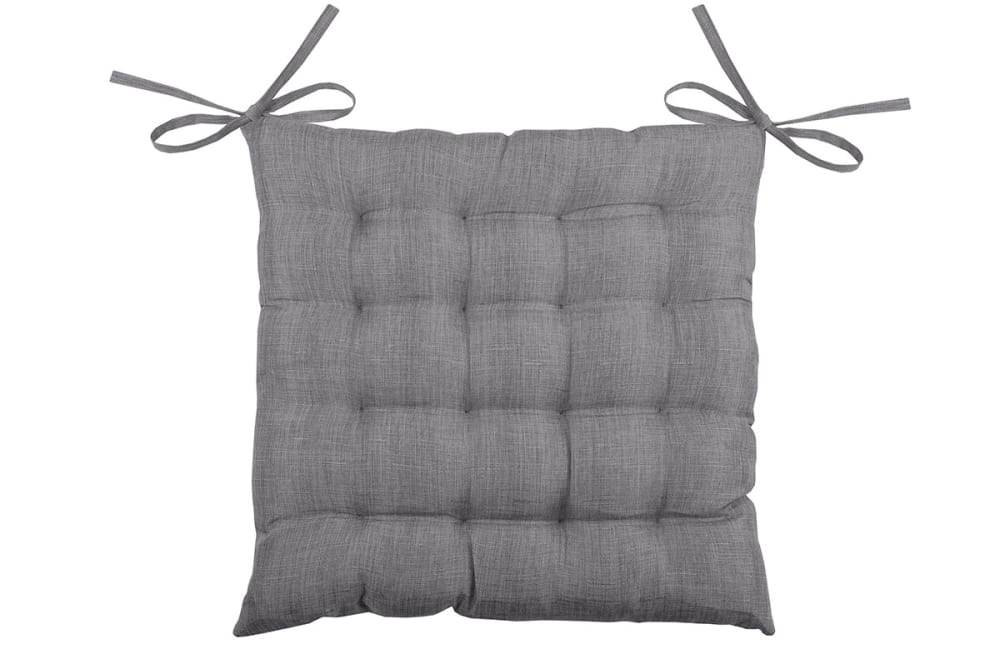 Galette de chaise unie en 16 points polyester gris anthracite 40x40 cm
