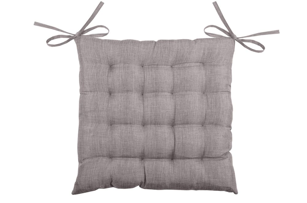 Galette de chaise unie en 16 points polyester taupe 40x40 cm