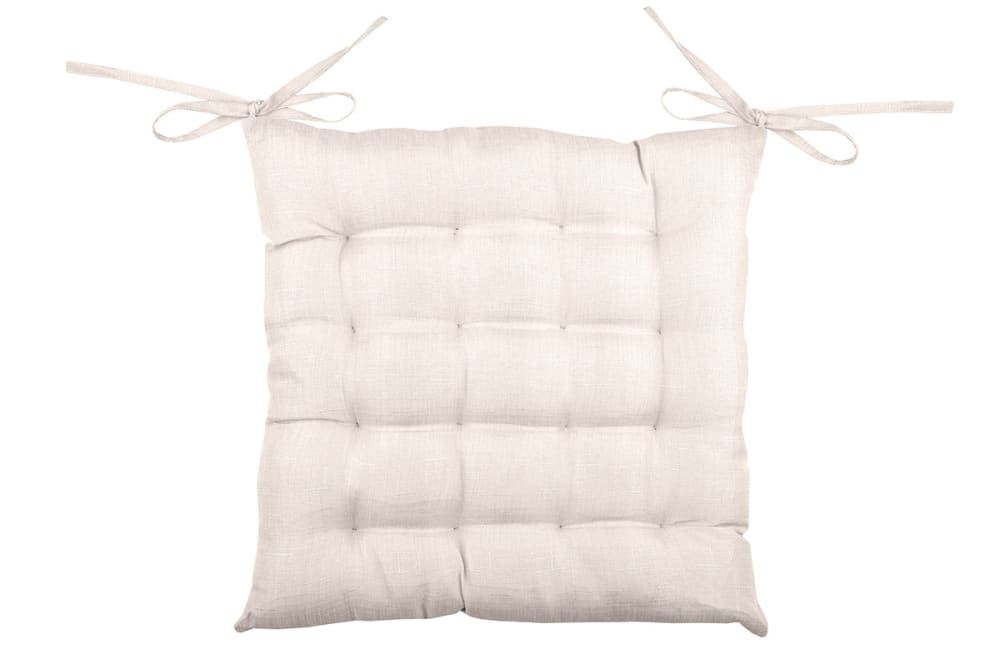 Galette de chaise unie en 16 points polyester beige 40x40 cm