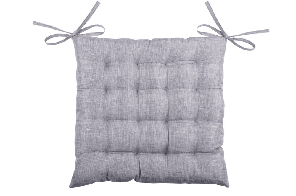 Galette de chaise unie en 16 points polyester gris clair 40x40 cm