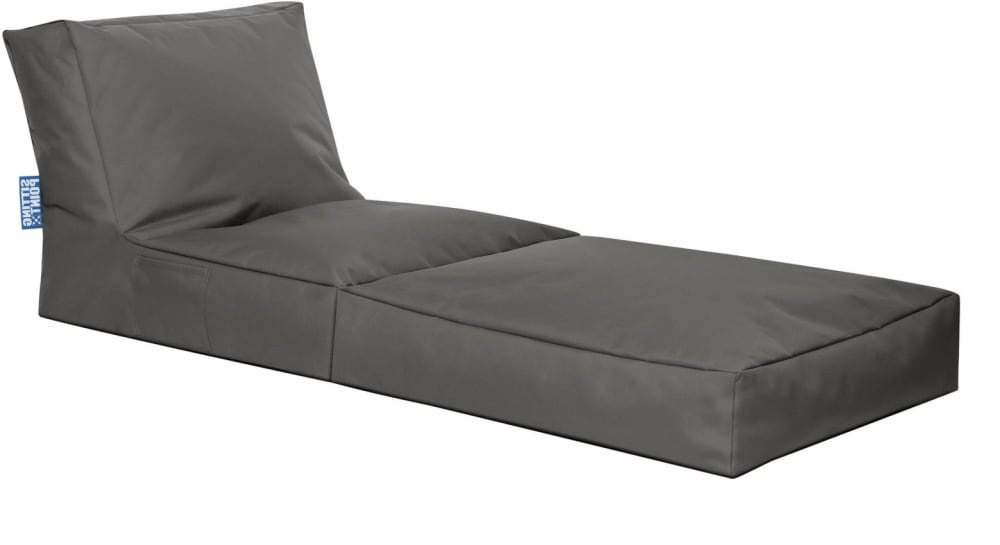 Pouf extérieur uni anthracite avec dossier dépliable 70x80x90