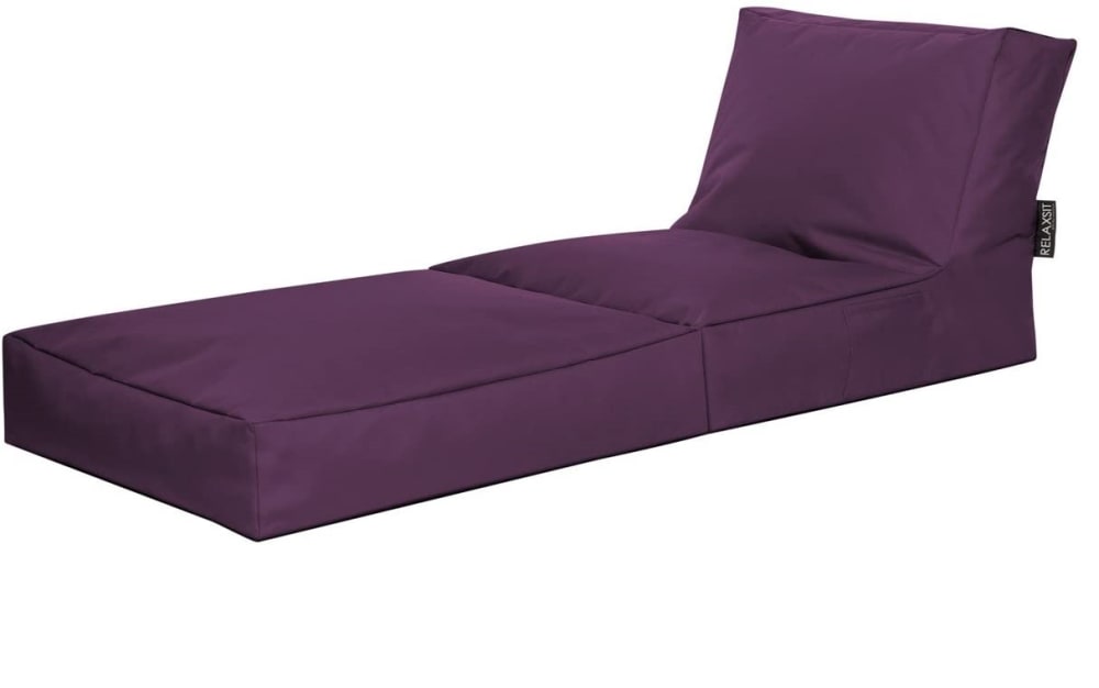 Pouf extérieur uni aubergine dépliable 70x80x90