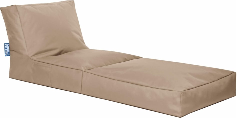 Pouf extérieur uni kaki beige dépliable 70x80x90