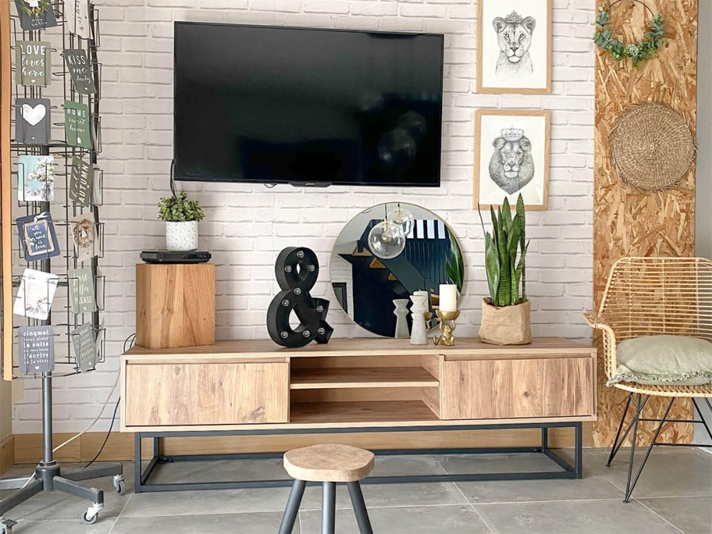 ZORIA - Meuble TV 180 cm deux niches - Maisons du Monde