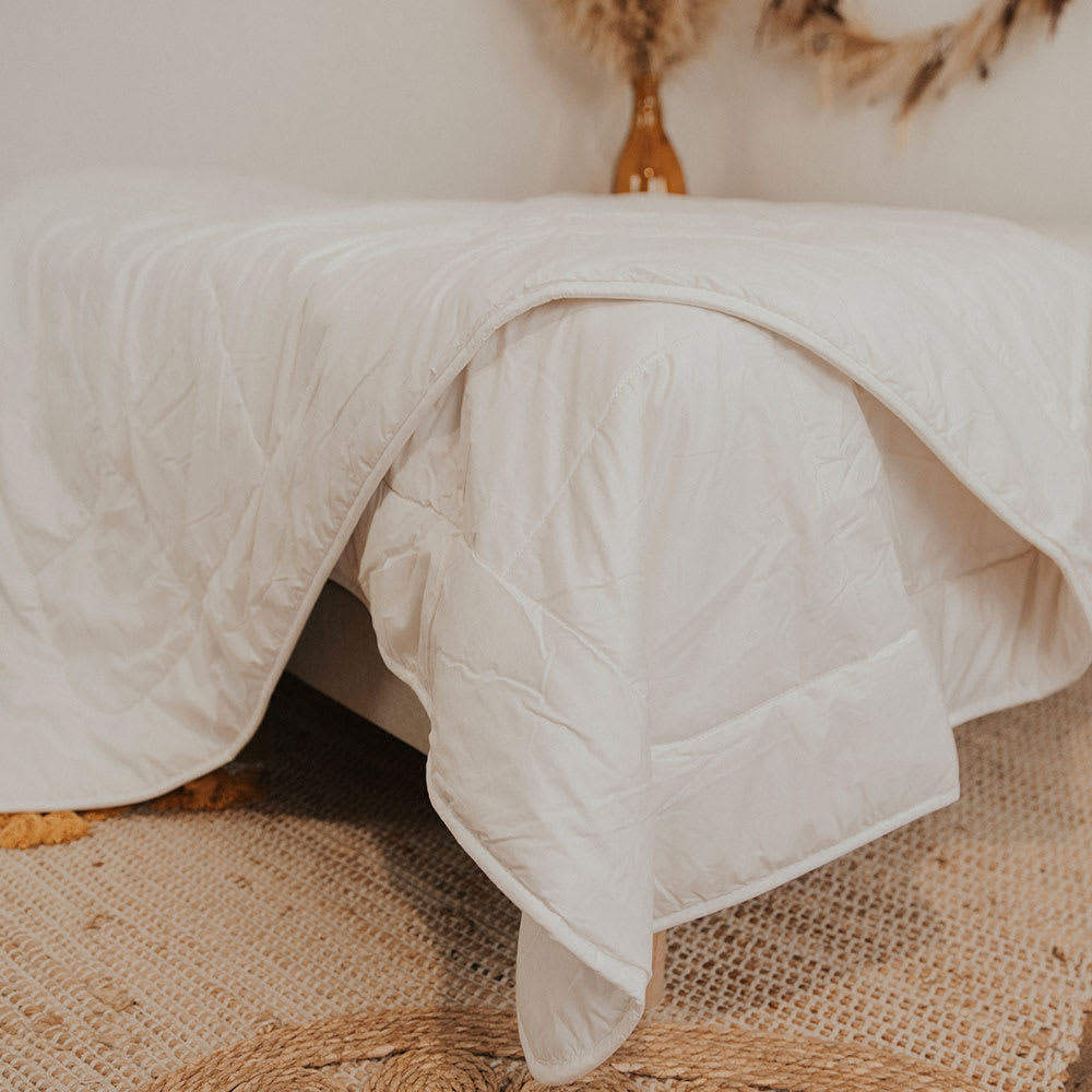 Couette laine naturelle chaude blanc 140x200