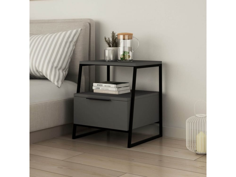 PONTIS - Table de chevet Anthracite - Maisons du Monde