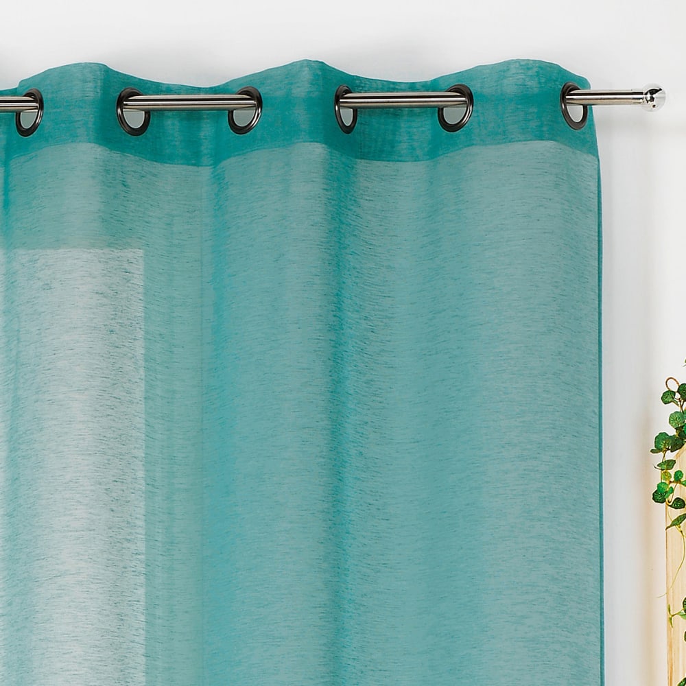 Voilage uni et dépolluant polyester turquoise 145x240 cm - Maisons du Monde