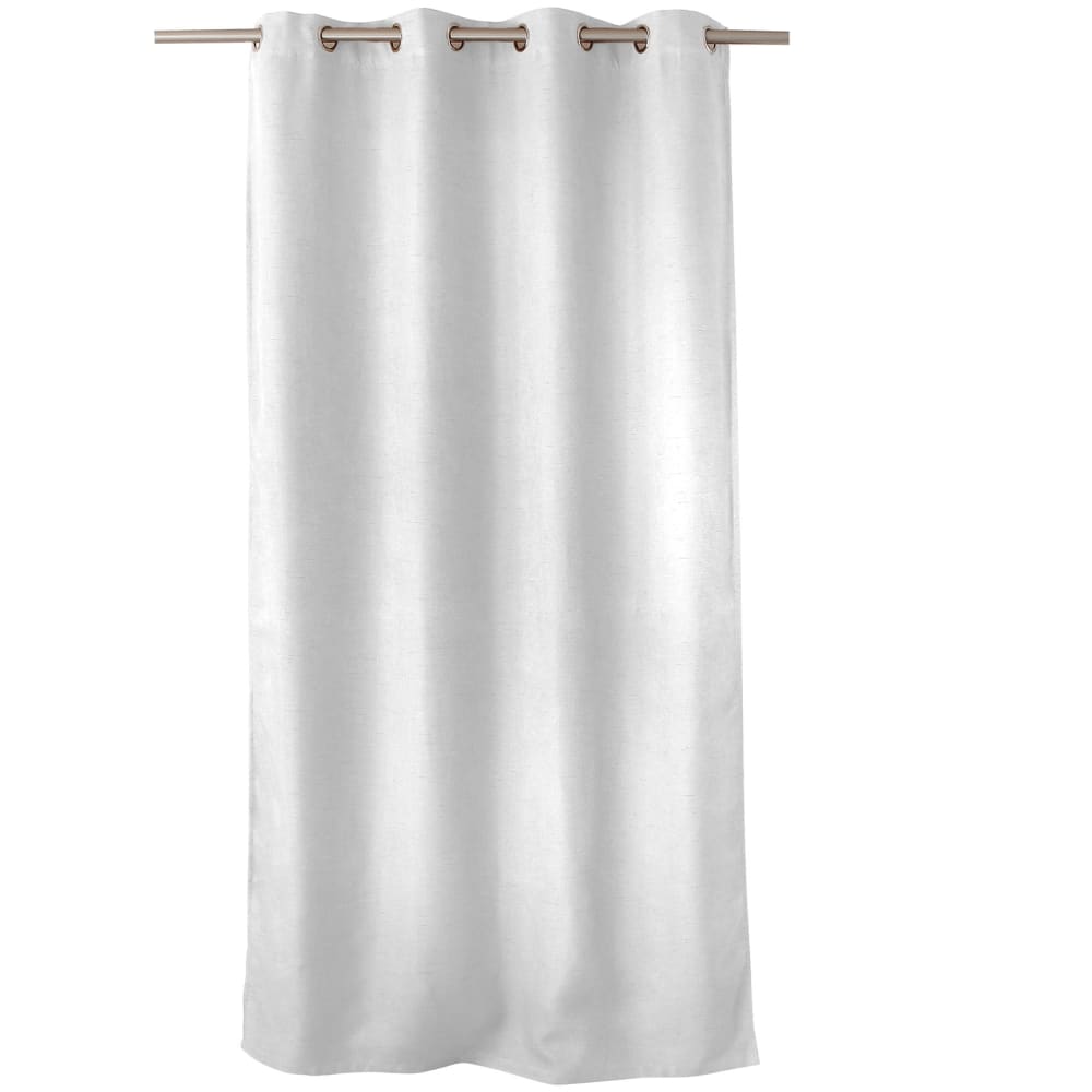 Rideau occultant uni et fileté polyester blanc 140x240 cm - Maisons du Monde