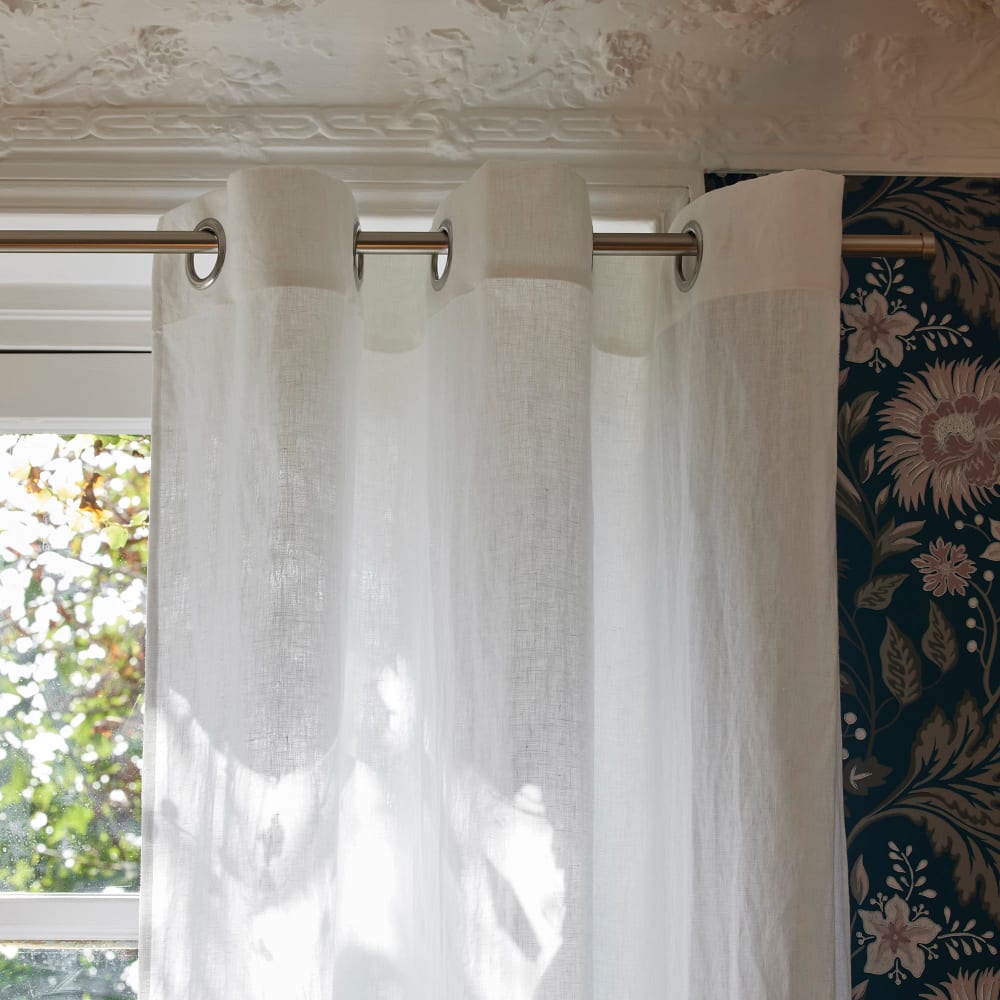 Rideau en lin blanc 140x350 cm - Maisons du Monde