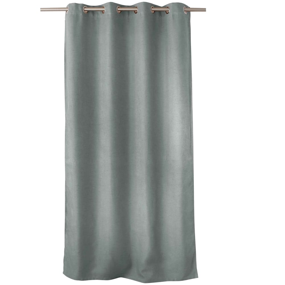 Rideau occultant uni et fileté polyester gris clair 140x240 cm - Maisons du Monde