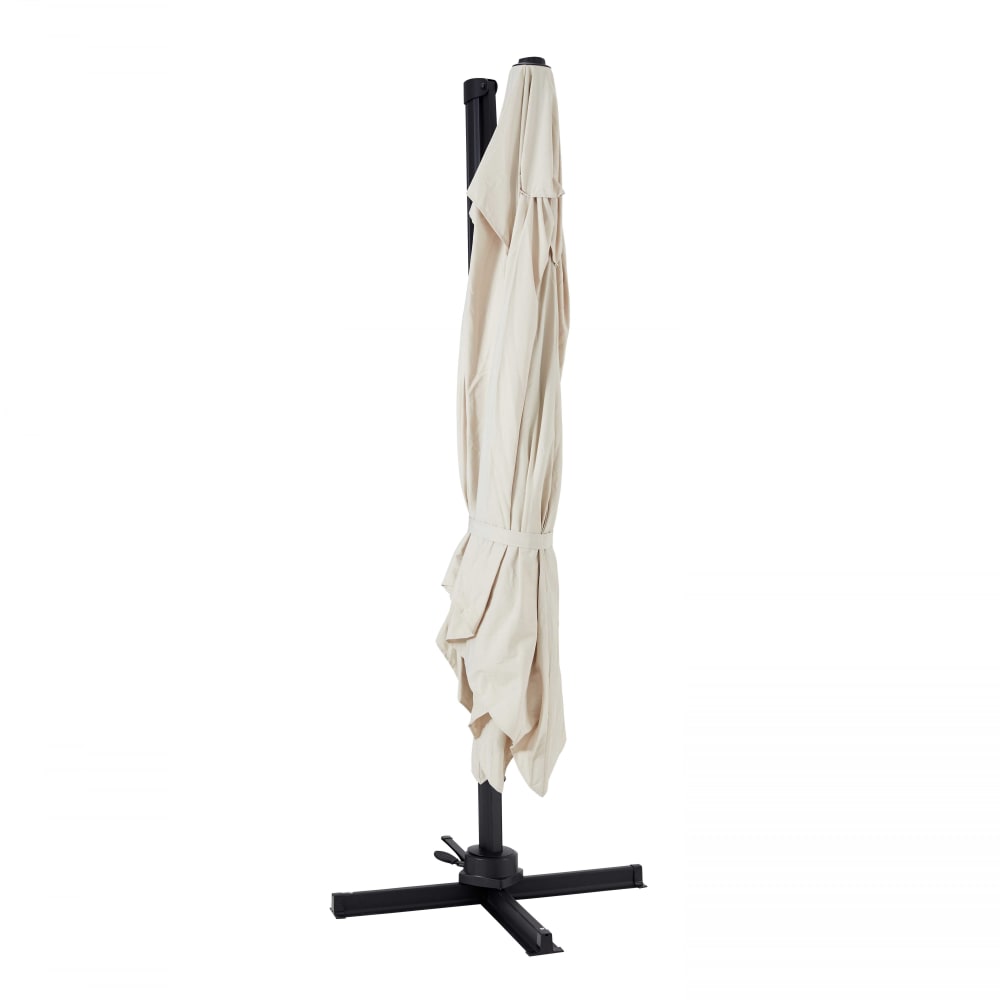 Parasol déporté inclinable et rotatif 2x3m en aluminium écru