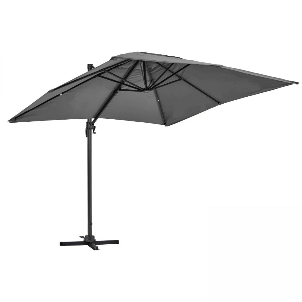 Parasol déporté inclinable et rotatif 2x3m aluminium gris anthracite