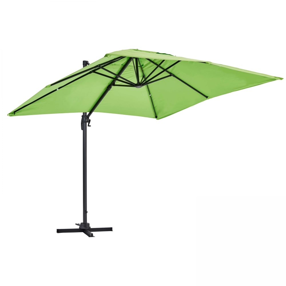Parasol déporté inclinable et rotatif 2x3m en aluminium vert