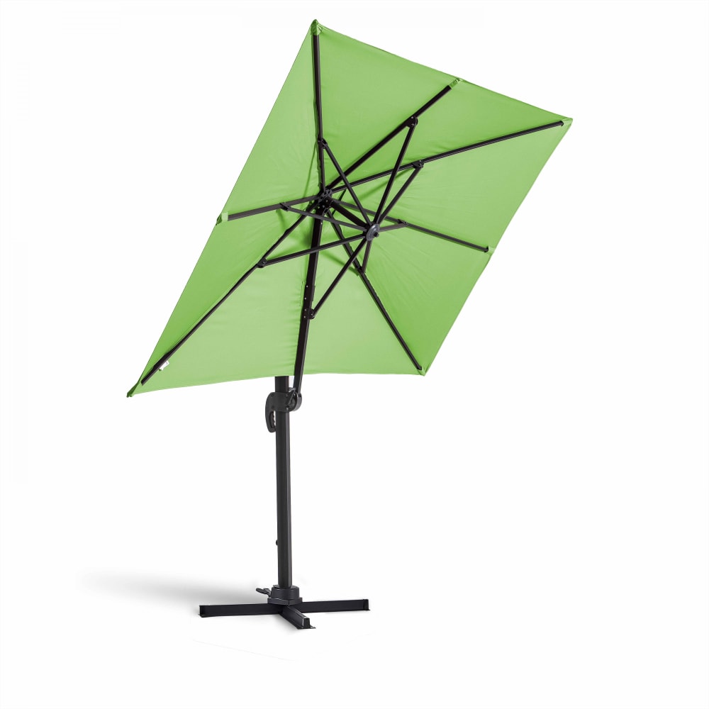 Parasol déporté inclinable et rotatif 2x3m en aluminium vert