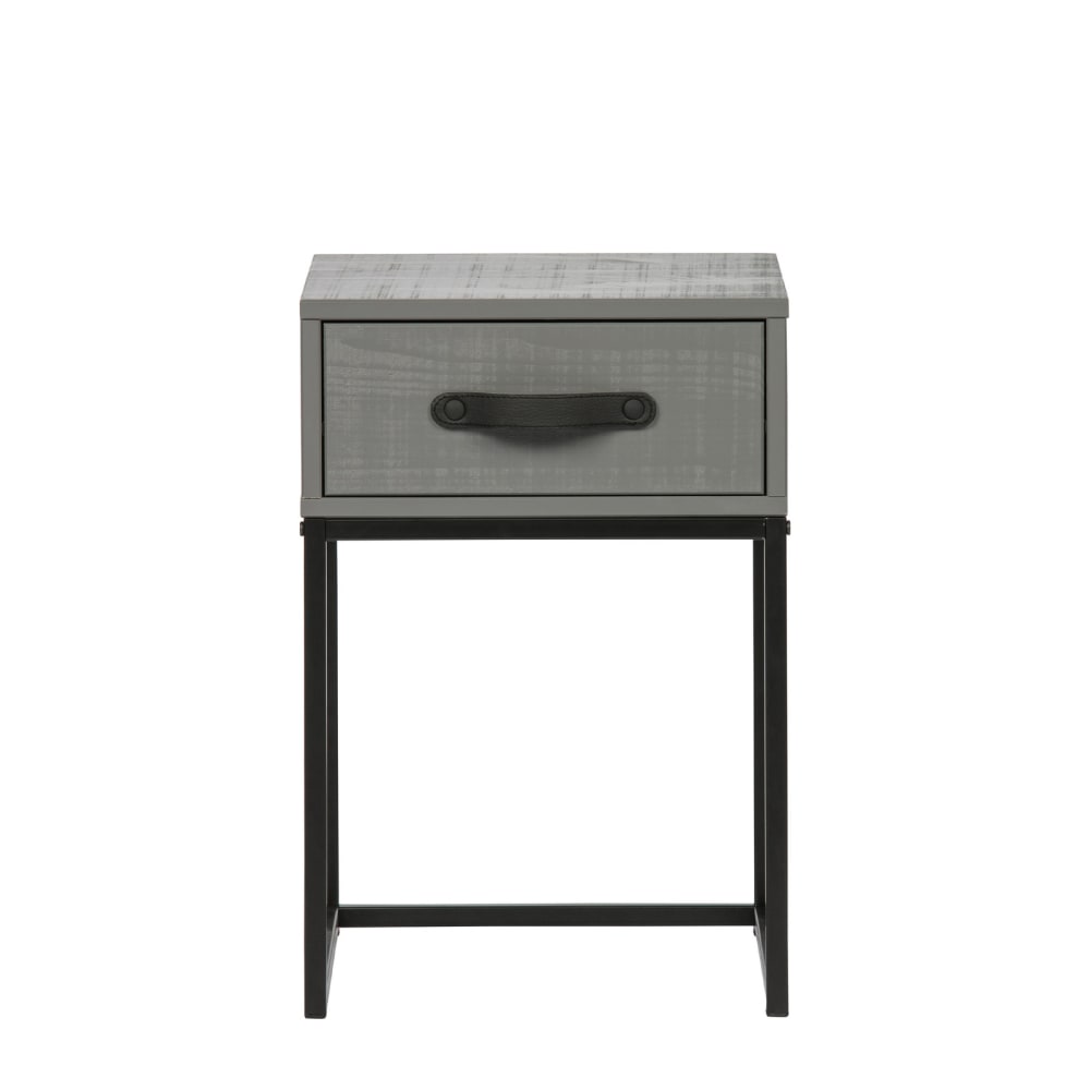 Mesita de noche de madera gris