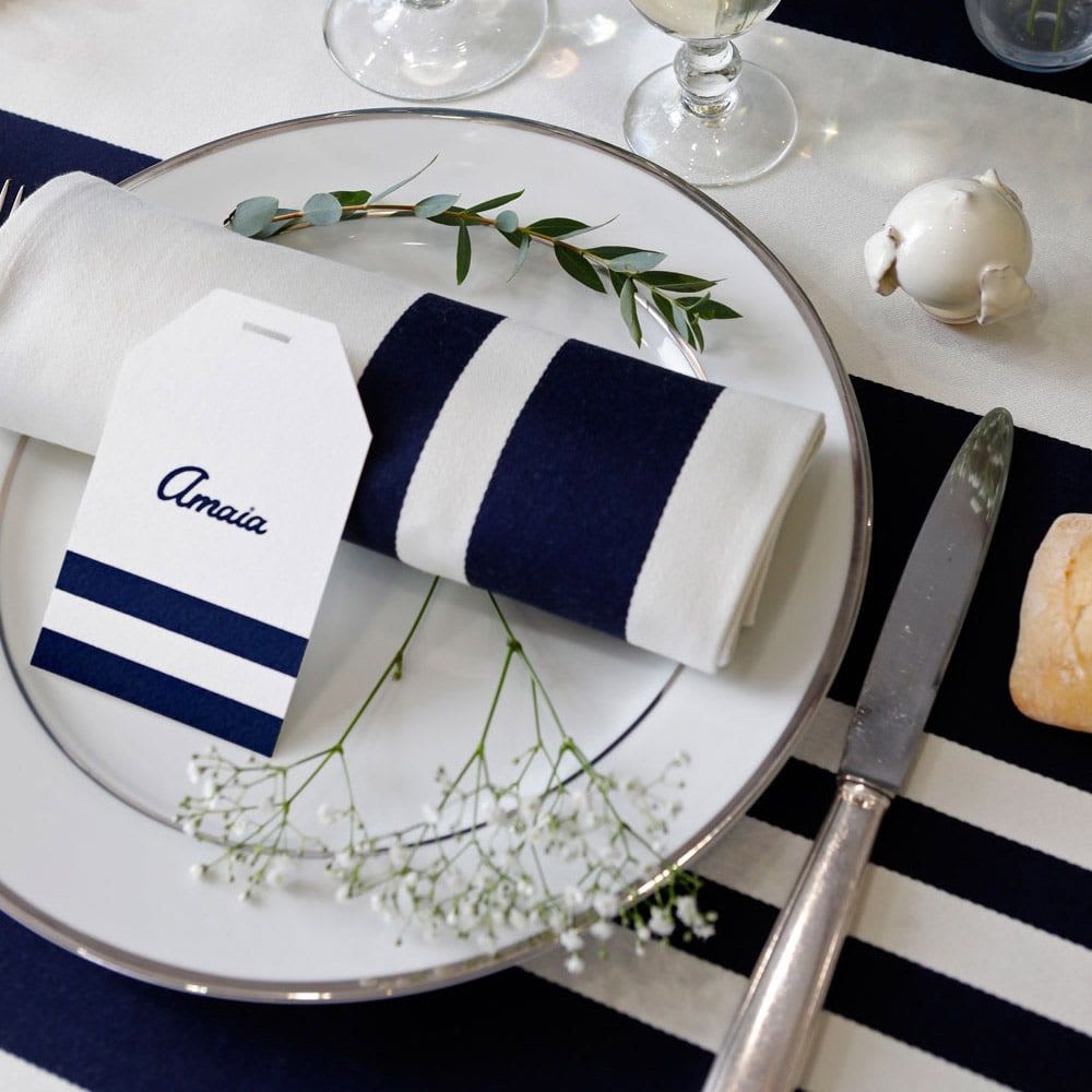 Serviette de table coton Bleu 50x50 cm - Maisons du Monde