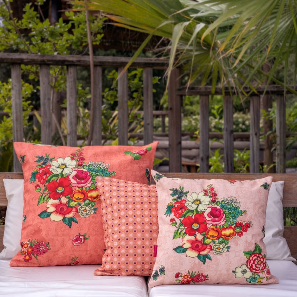 Bezug für Outdoor-Kissen Floraler Druck Rosa 60x60 - Maisons Du