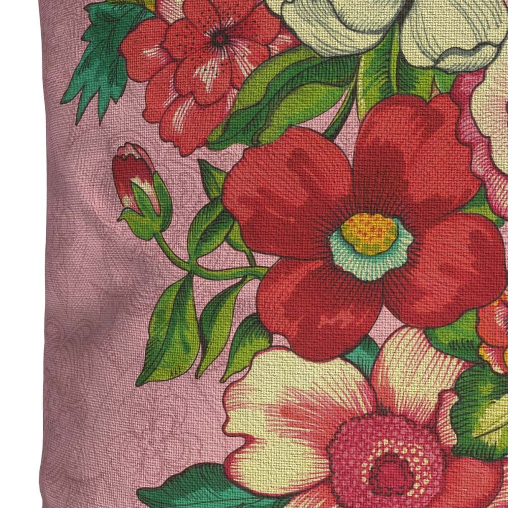 Copricuscino da esterno con stampa floreale rosa 45x45 - Vent de