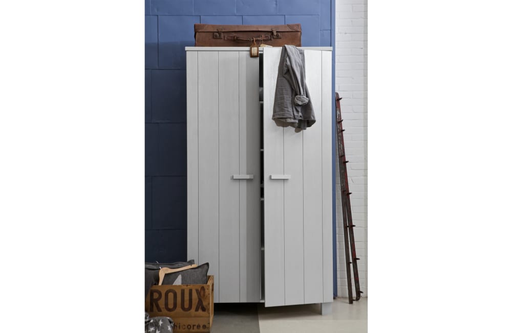 Armoire 2 portes en bois gris - Maisons du Monde