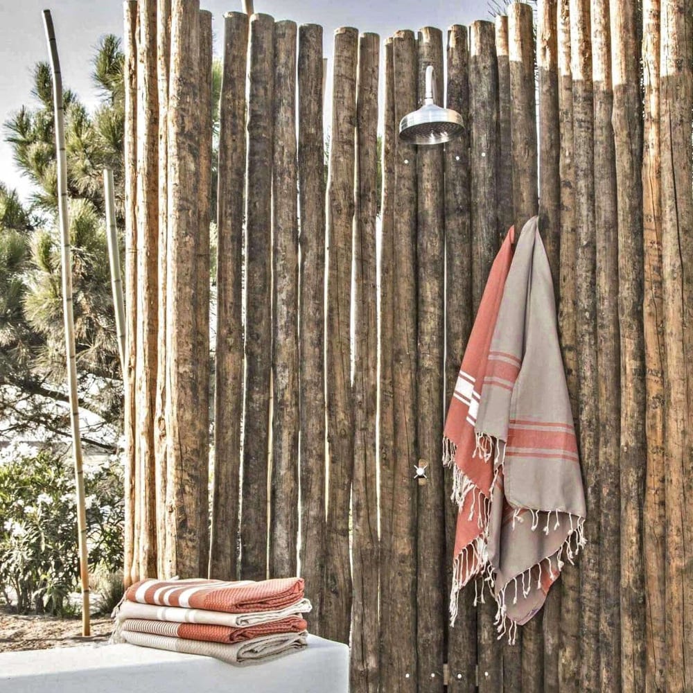Fouta bicolore coton 100x200 taupe clair & terracotta - Maisons du Monde
