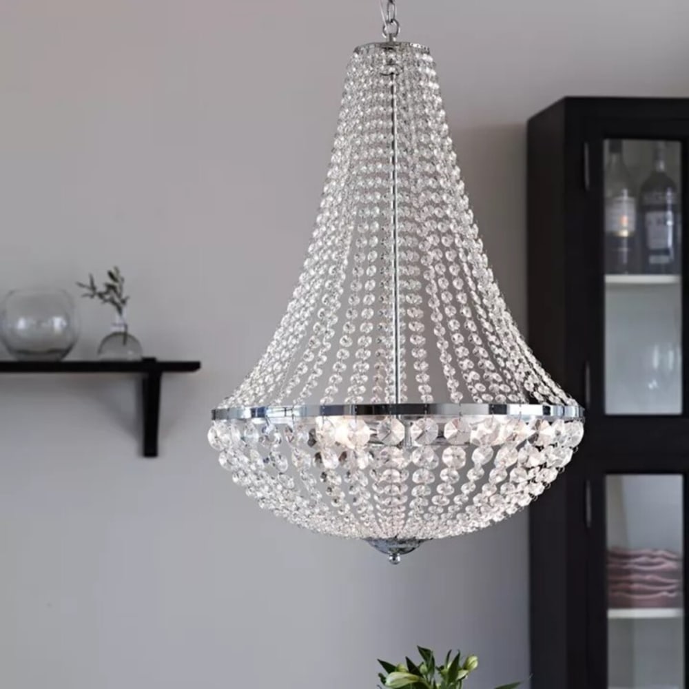 Lustre 3 lumières métal/cristal D50cm — vue 4