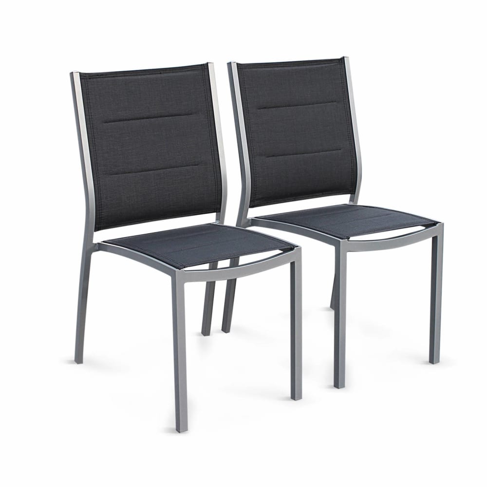 Sillas gris antracita 2 plazas aluminio - Maisons du Monde