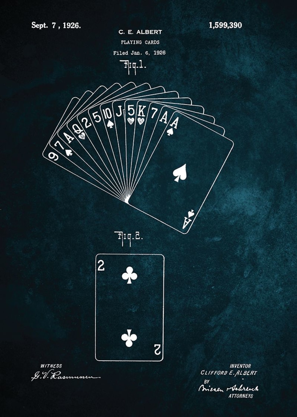 Tableau métal brevet cartes 32X45