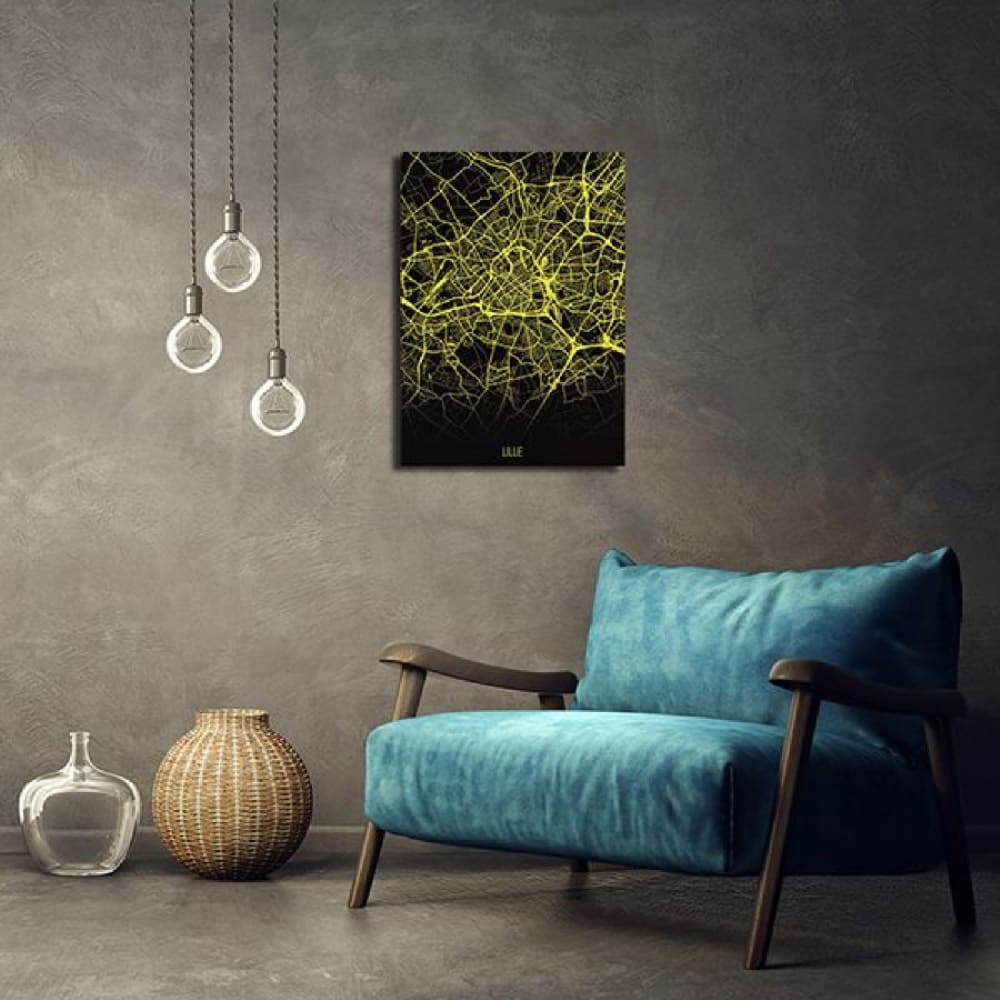 Tableau métal carte Lille 32X45 - Maisons du Monde