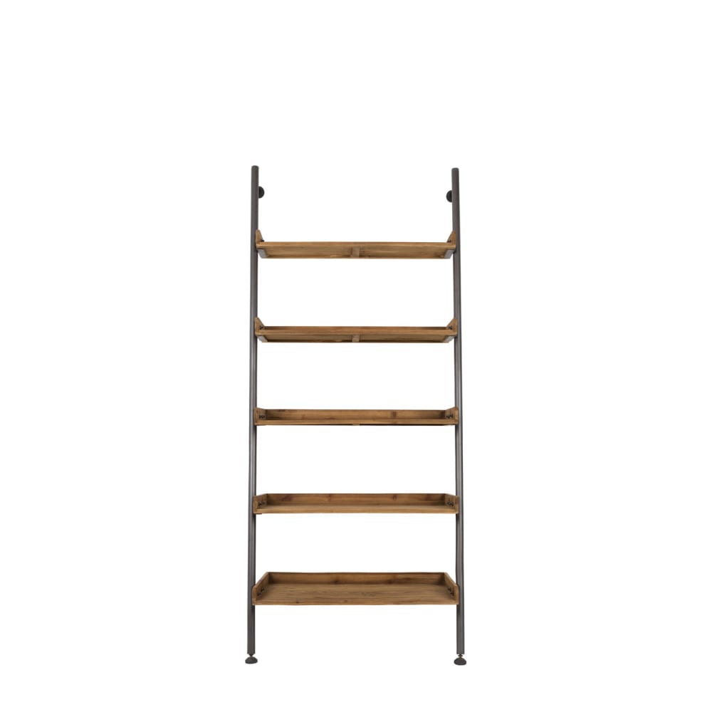 White label Etagère en bois marron style industriel Marron Bois - 45x200x86cm