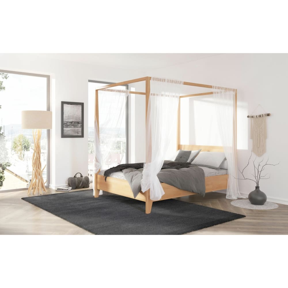Lit baldaquin en bois rectangulaire Canopee