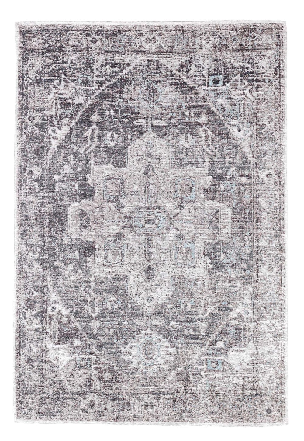 Alfombra de algodón y poliéster tejida a máquina - gris - 155x235 cm